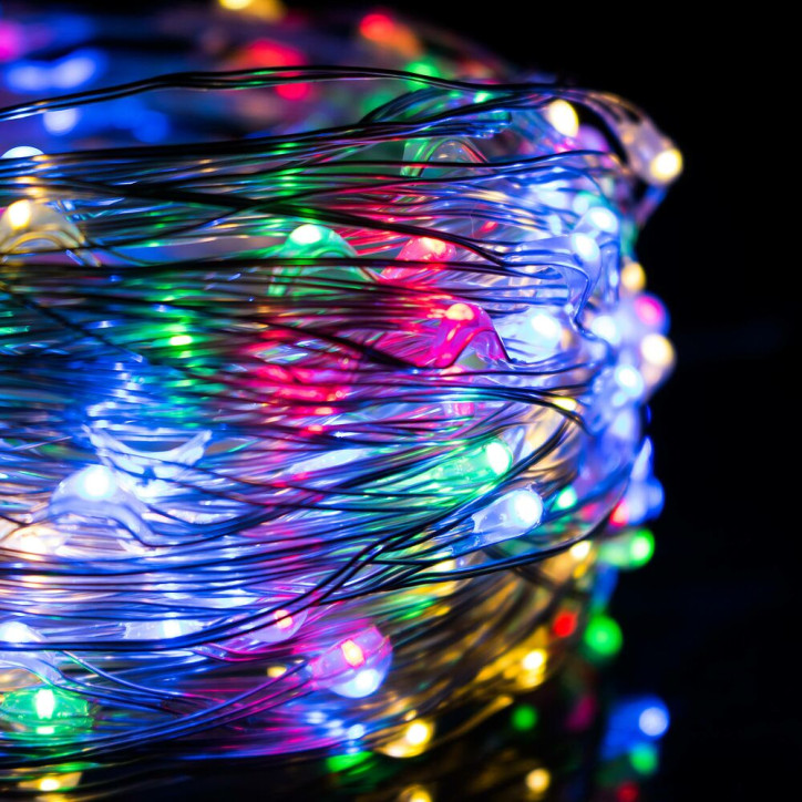LED reťaz Nano - 20m, 200LED, 8 funkcií, IP44, multicolor LED reťaz Nano - 20m, 200LED, 8 funkcií, IP44, multicolor