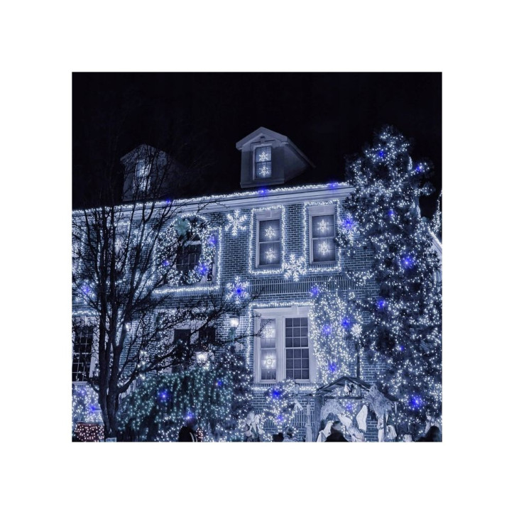 LED svetelná reťaz - 25,5m, 300LED, IP44, studená biela + záblesky LED svetelná reťaz - 25,5m, 300LED, IP44, studená biela + záblesky