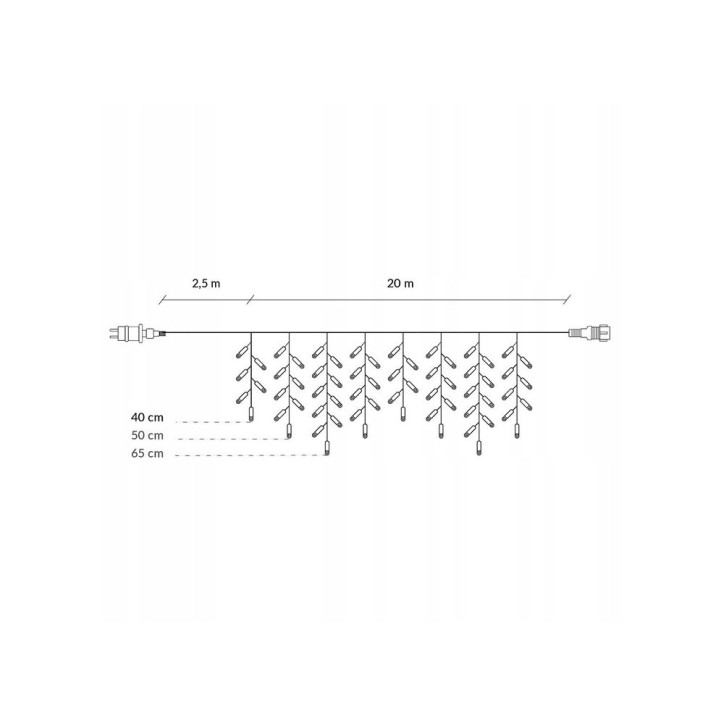 LED kvaple - 22,5m, 500LED, IP44, modrá + záblesky LED kvaple - 22,5m, 500LED, IP44, modrá + záblesky