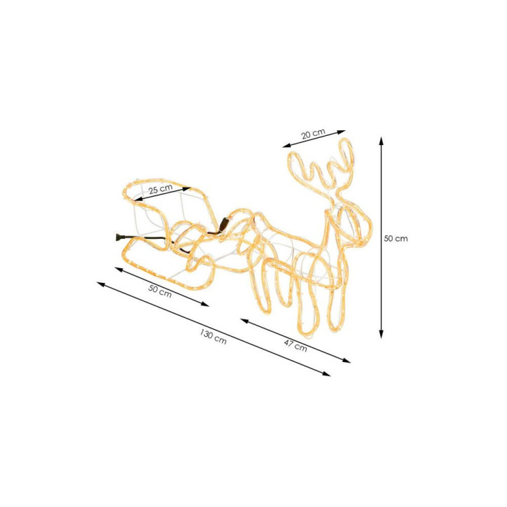 LED Sob so saňami - 130cm, 192LED, IP44, teplá biela LED Sob so saňami - 130cm, 192LED, IP44, teplá biela
