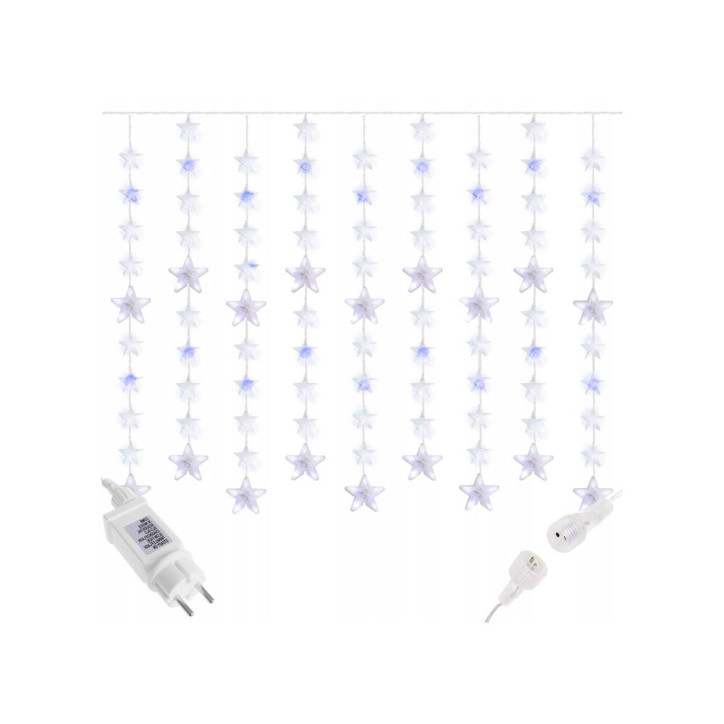 LED svetelný záves Hviezdy - 2x1, 6m, 180LED, IP44, studená biela + záblesky LED svetelný záves Hviezdy - 2x1, 6m, 180LED, IP44, studená biela + záblesky