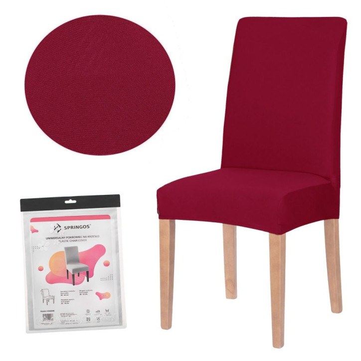 Poťah na stoličku elastický, červený SPRINGOS SPANDEX