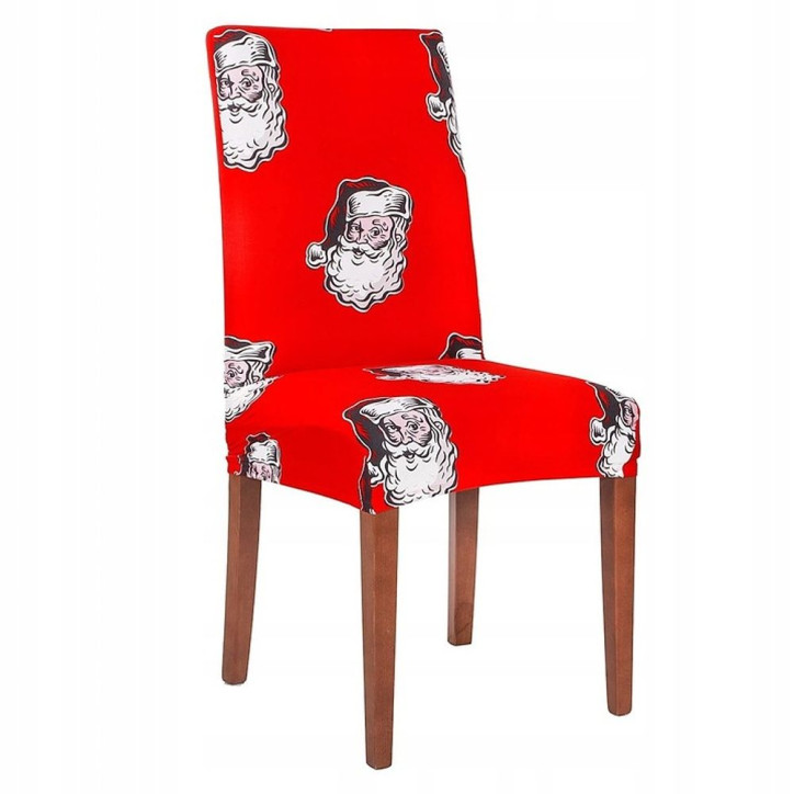 Vianočný poťah na stoličku, červený, Santa Claus SPRINGOS SPANDEX