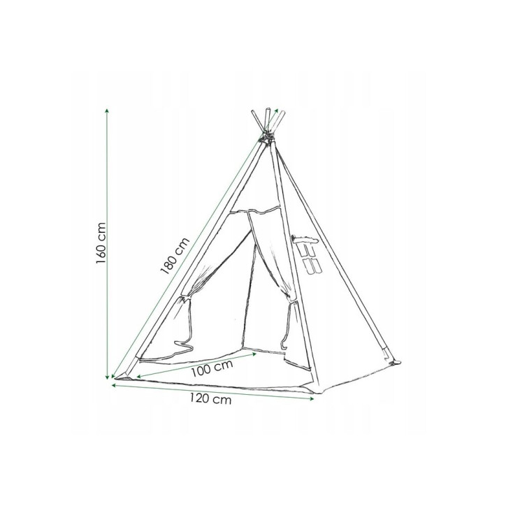 Teepee stan pre deti SPRINGOS Ružový Zigzag Teepee stan pre deti SPRINGOS Ružový Zigzag