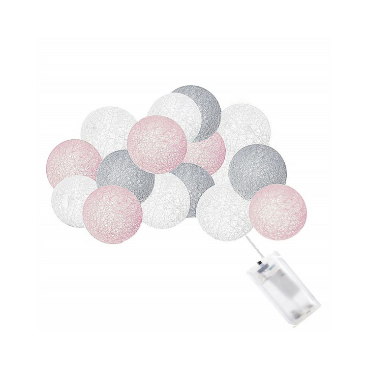 LED svetelná reťaz Bavlnené gule 6cm - 2m, 10LED, 2xAA, teplá biela LED svetelná reťaz Bavlnené gule 6cm - 2m, 10LED, 2xAA, teplá biela