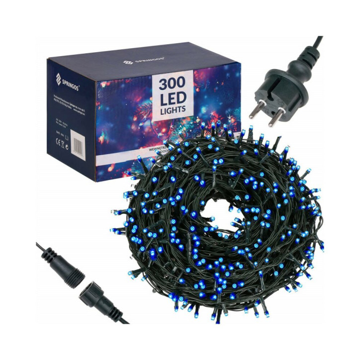 LED svetelná reťaz - 19,5m, 300LED, IP44, modrá LED svetelná reťaz - 19,5m, 300LED, IP44, modrá