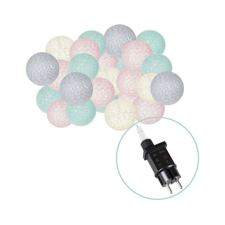 LED svetelná reťaz Bavlnené gule 6cm - 5,5m, 20LED, teplá biela LED svetelná reťaz Bavlnené gule 6cm - 5,5m, 20LED, teplá biela