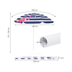 Záhradný slnečník 160 cm, pelikány SPRINGOS VIVA BU0019