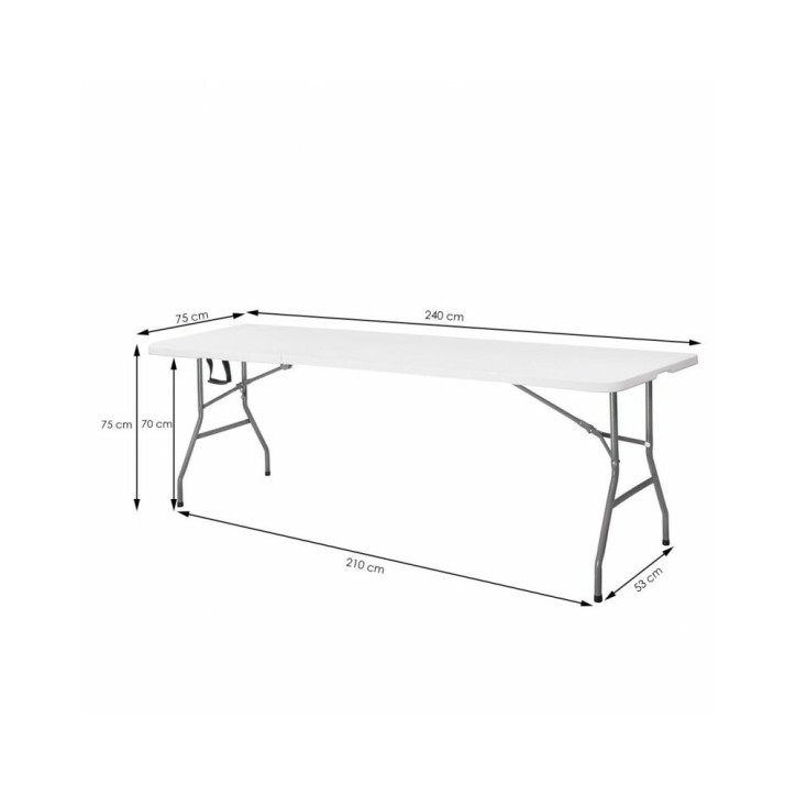 Cateringový stôl skladací 240x75 cm, biely SPRINGOS BANQUET