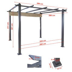 DEMA Tieniaca pergola Freiburg, béžová