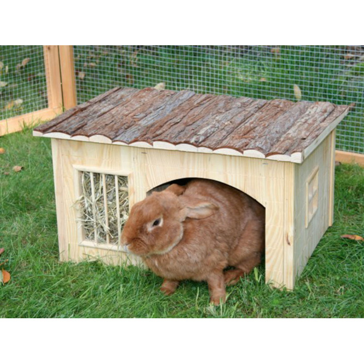 Domček pre králiky s jasľami na seno KERBL 42x34,5x27 cm