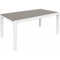 Záhradný stôl Harmony biely / svetlo-sivý