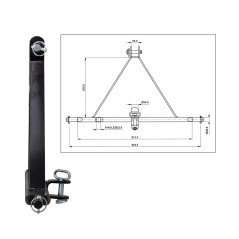 Ťažná lišta s trojbodovým zavesením 932 mm Kat. 2