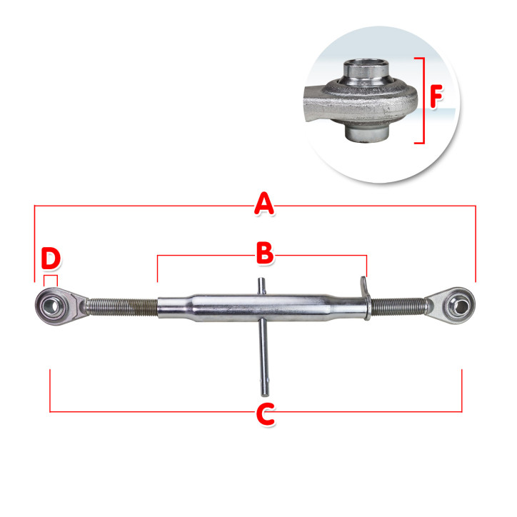 Tretí bod pre traktor 265-340 mm M24x3 Kat. 1 Tretí bod pre traktor 265-340 mm M24x3 Kat. 1