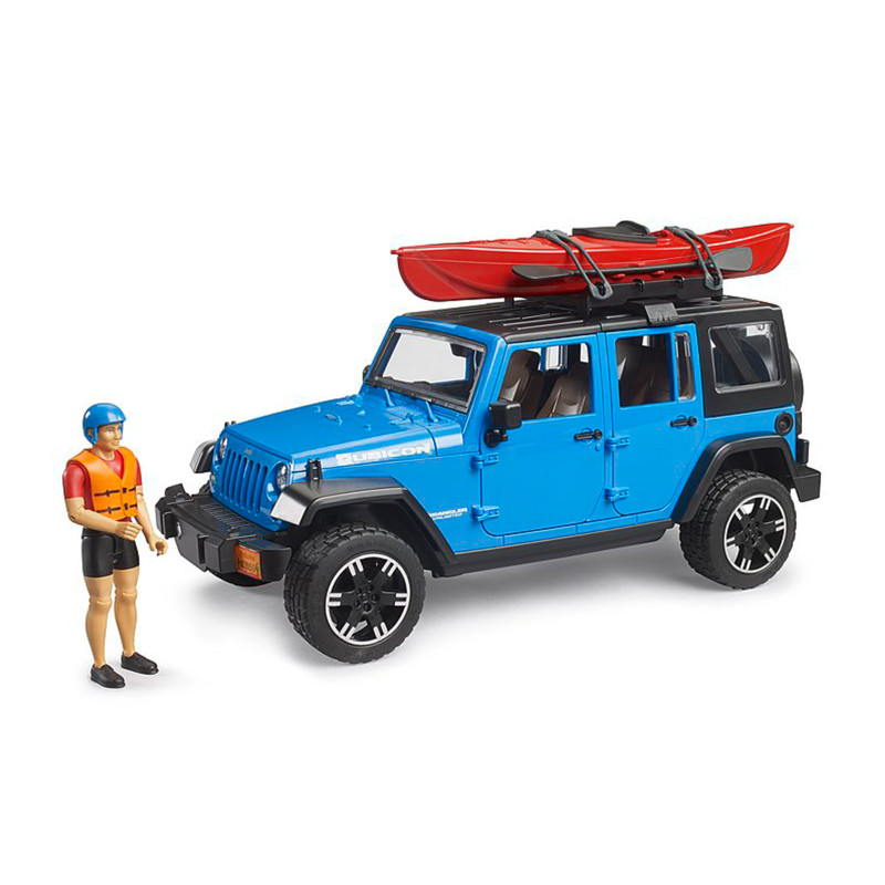 Terénne auto Jeep Wrangler Rubicon Unlimited s kajakom a figúrkou 1:16 02529
