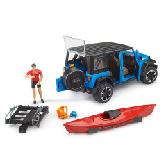 Terénne auto Jeep Wrangler Rubicon Unlimited s kajakom a figúrkou 1:16 02529