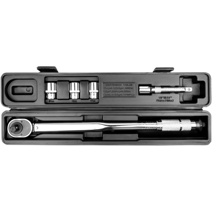 Momentový kľúč 1/2" 40-210 Nm s príslušenstvom, 5-dielna sada Momentový kľúč 1/2" 40-210 Nm s príslušenstvom, 5-dielna sada