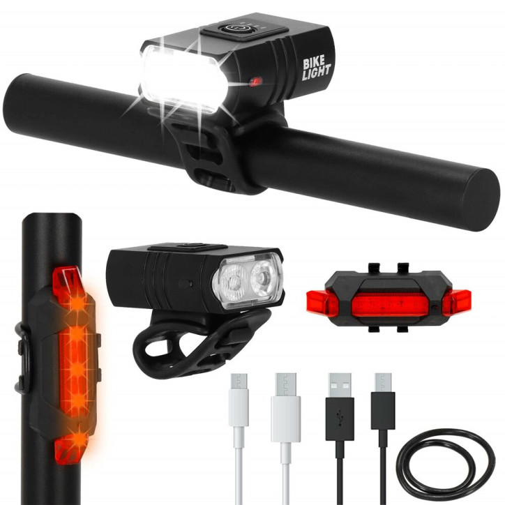 LED svetlá na bicykel, sada SPRINGOS BA0058 LED svetlá na bicykel, sada SPRINGOS BA0058