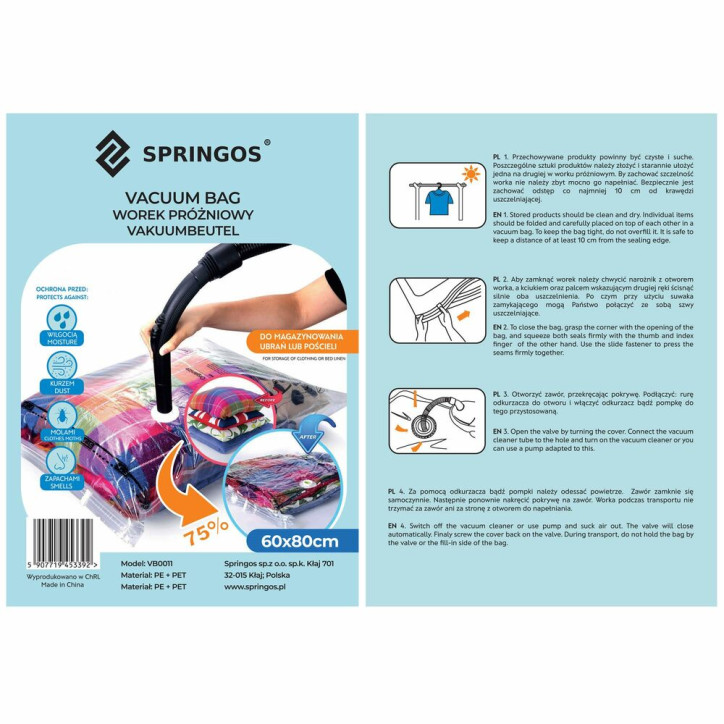 Vákuové vrece 60x80 cm SPRINGOS VB0011 Vákuové vrece 60x80 cm SPRINGOS VB0011