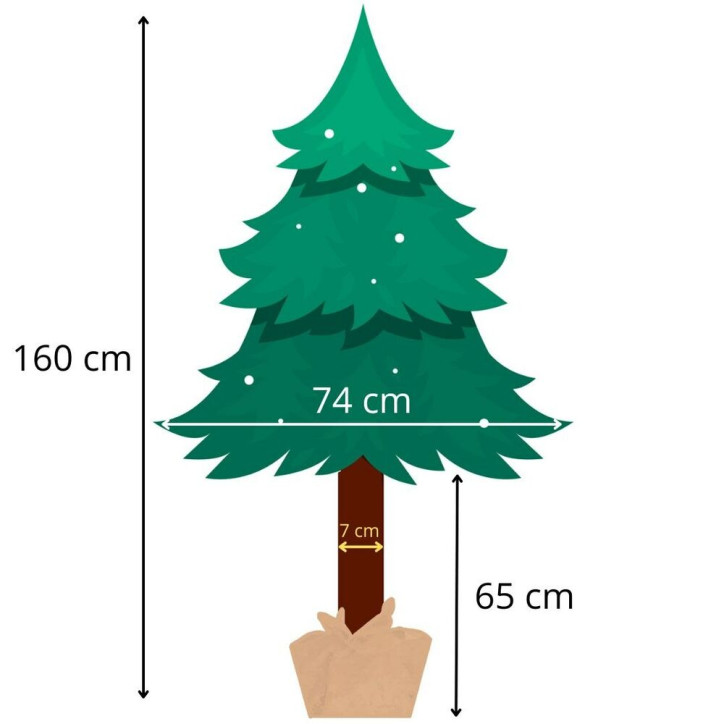 Vianočný stromček Borovica prírodná na kmienku 160 cm Vianočný stromček Borovica prírodná na kmienku 160 cm