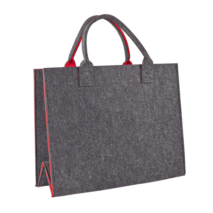 Plstená taška 42x22x34 cm Shopper XL antracit/červená Plstená taška 42x22x34 cm Shopper XL antracit/červená