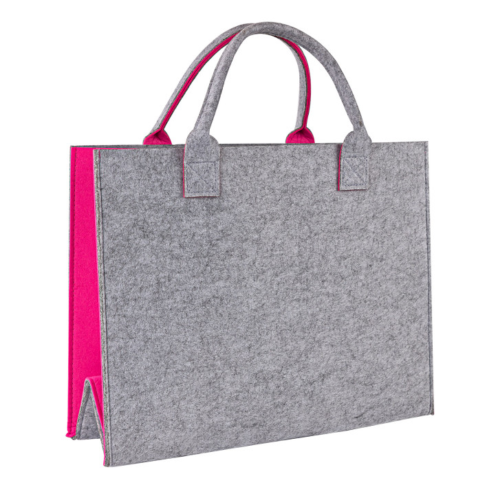 Plstená taška 42x22x34 cm Shopper XL sivá/ružová Plstená taška 42x22x34 cm Shopper XL sivá/ružová