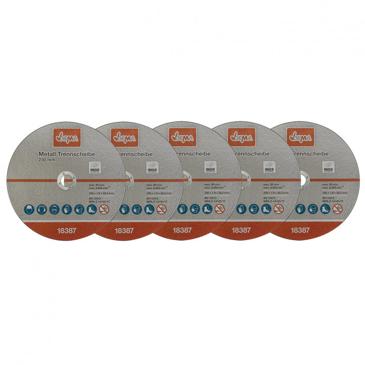 Rezný kotúč na kov 230x1,9x22,2 mm, 5 ks Rezný kotúč na kov 230x1,9x22,2 mm, 5 ks