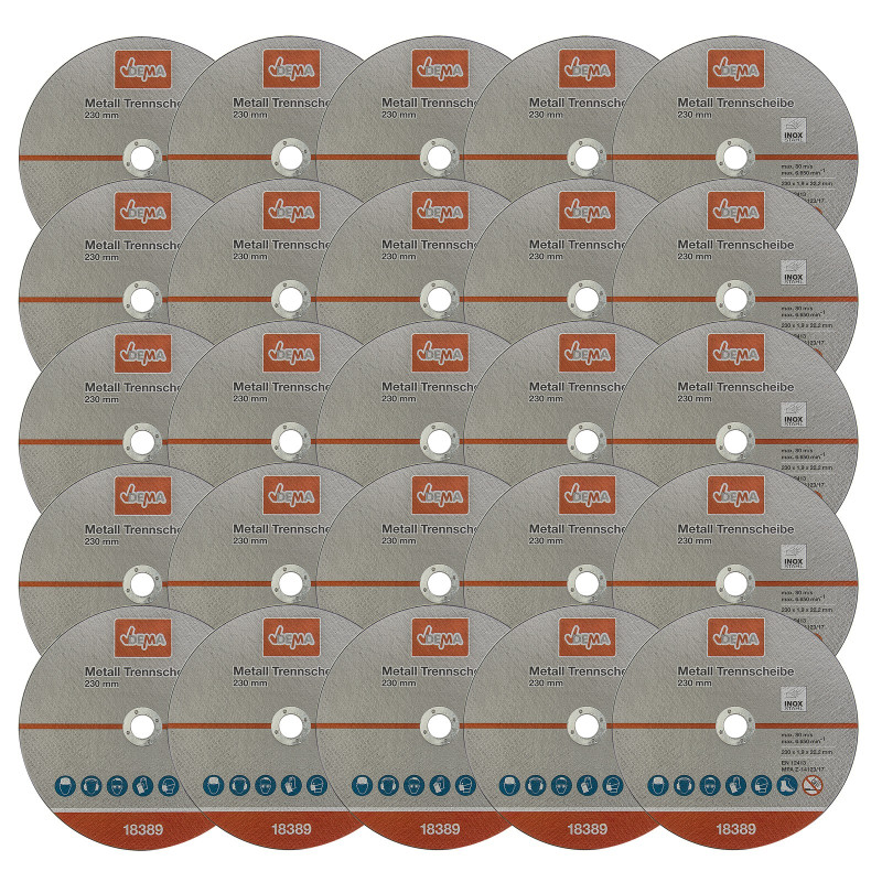 DEMA Rezný kotúč na kov 230x1,9x22,2 mm, 25 ks