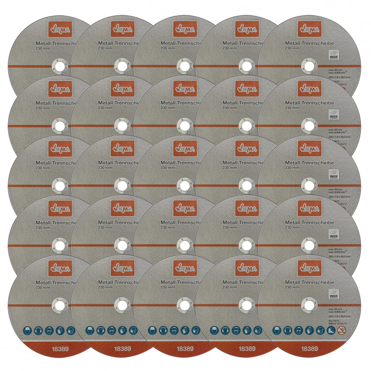 Rezný kotúč na kov 230x1,9x22,2 mm, 25 ks