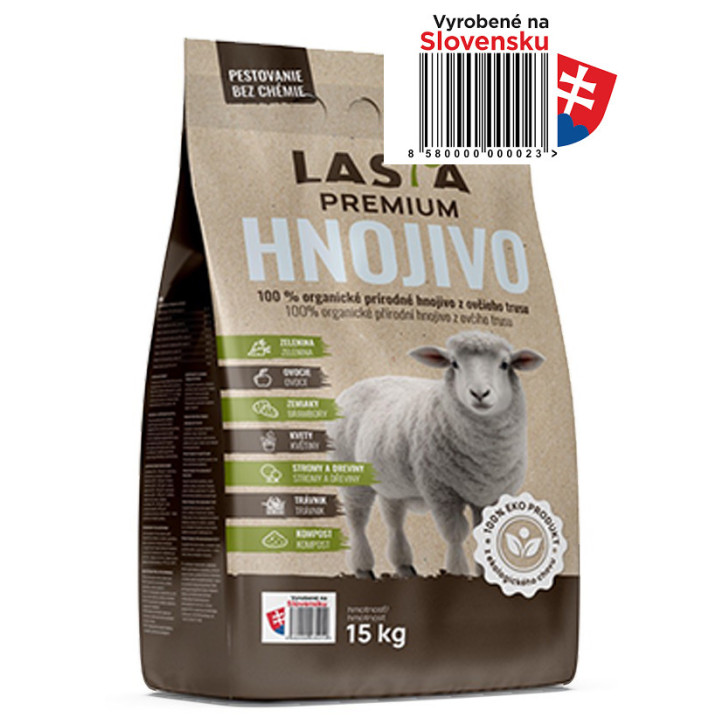 Organické prírodné hnojivo z ovčieho trusu Lasta PREMIUM 15 kg Organické prírodné hnojivo z ovčieho trusu Lasta PREMIUM 15 kg