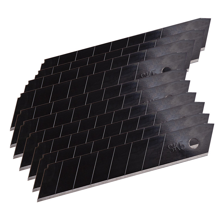 Odlamovacie čepele SK5 18 mm čierne, 10 ks Odlamovacie čepele SK5 18 mm čierne, 10 ks