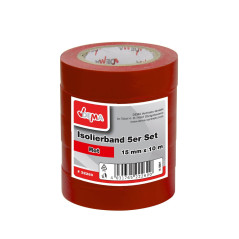 Elektrikárska izolačná páska 15mm / 10 m, červená, 5 ks