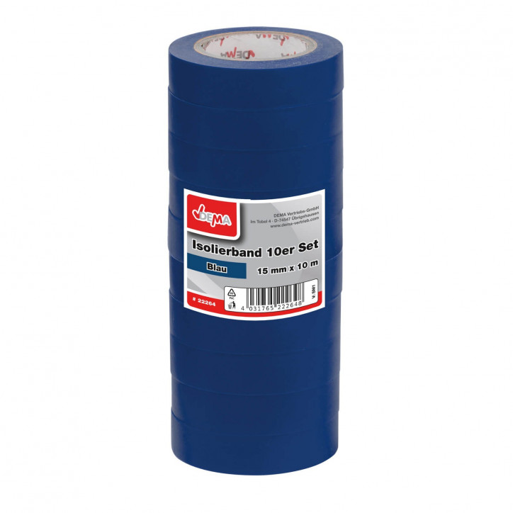 Elektrikárska izolačná páska 15 mm / 10 m, modrá, 10 ks