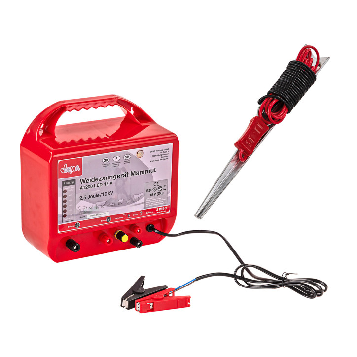 Elektrický ohradník 12 V 2,5 J do 10000 V Mammut A1200 LED Elektrický ohradník 12 V 2,5 J do 10000 V Mammut A1200 LED