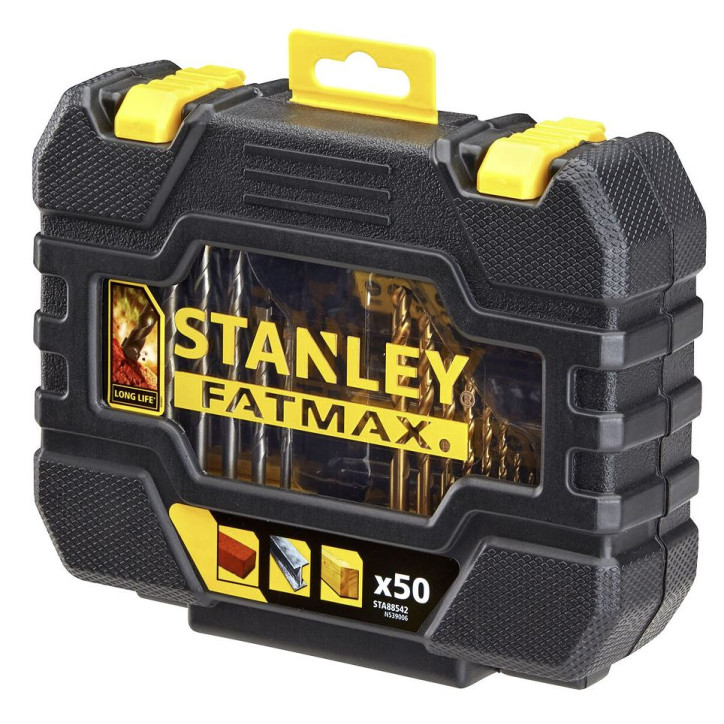 Vrtáky do kovu, dreva, muriva, 50-dielna sada FatMax® STA88542 Vrtáky do kovu, dreva, muriva, 50-dielna sada FatMax® STA88542