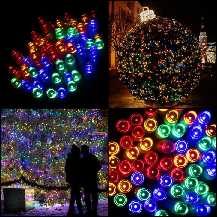LED reťaz - 12m, 100LED, 8 funkcií, solar, IP44, multicolor LED reťaz - 12m, 100LED, 8 funkcií, solar, IP44, multicolor