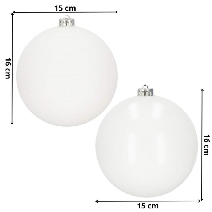 Vianočné banky XXL biele mix - 15cm, sada 2ks Vianočné banky XXL biele mix - 15cm, sada 2ks