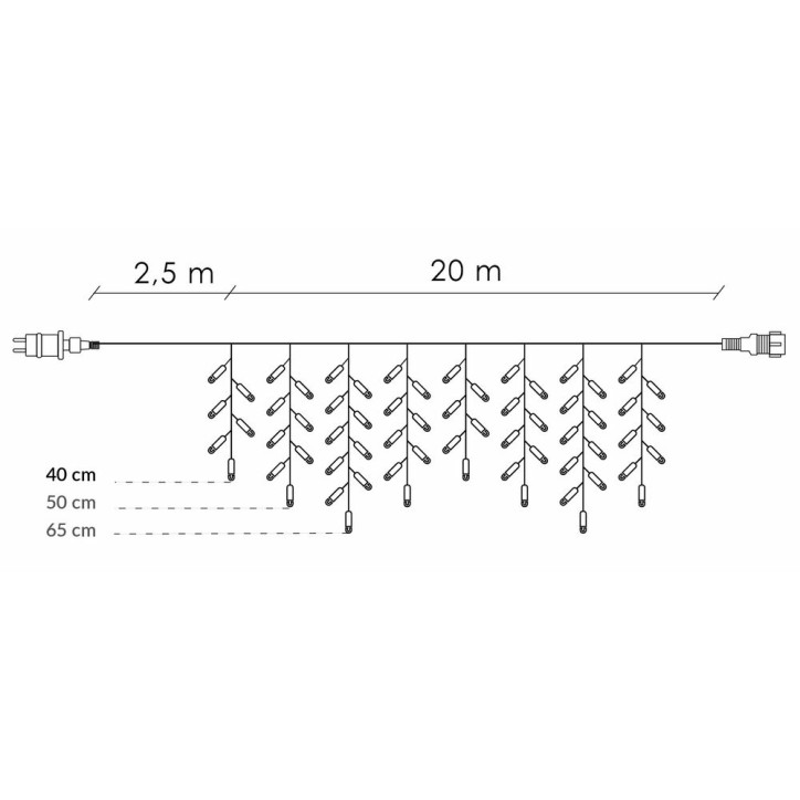 LED kvaple - 22,5m, 500LED, časovač, IP44, studená biela + záblesky LED kvaple - 22,5m, 500LED, časovač, IP44, studená biela + záblesky