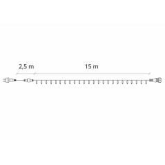 LED svetelná reťaz - 17,5m, 300LED, 8 funkcií, pamäť, IP44, modrá