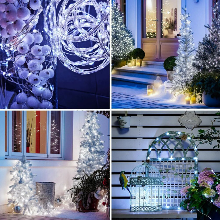 LED reťaz Nano - 100m, 1000LED, 8 funkcií, pamäť, IP44, studená biela LED reťaz Nano - 100m, 1000LED, 8 funkcií, pamäť, IP44, studená biela