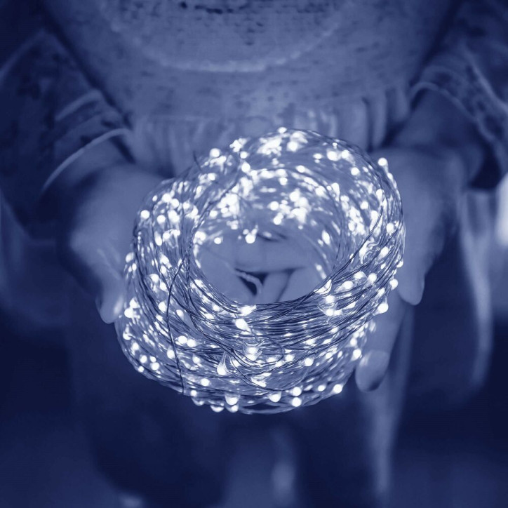 LED reťaz Nano - 100m, 1000LED, 8 funkcií, pamäť, IP44, studená biela LED reťaz Nano - 100m, 1000LED, 8 funkcií, pamäť, IP44, studená biela