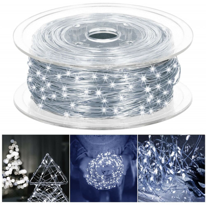 LED reťaz Nano - 100m, 1000LED, 8 funkcií, pamäť, IP44, studená biela LED reťaz Nano - 100m, 1000LED, 8 funkcií, pamäť, IP44, studená biela