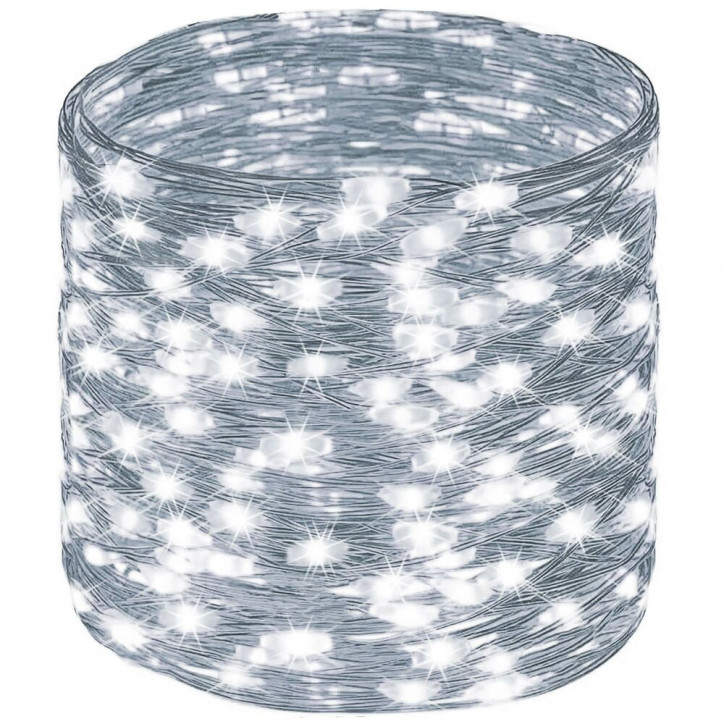 LED reťaz Nano - 100m, 1000LED, 8 funkcií, pamäť, IP44, studená biela LED reťaz Nano - 100m, 1000LED, 8 funkcií, pamäť, IP44, studená biela