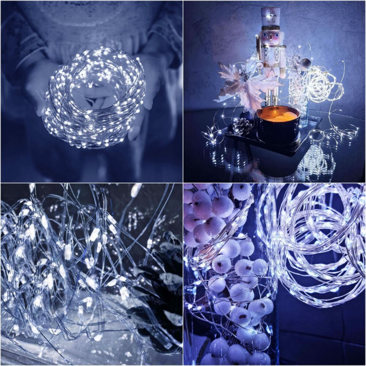 LED reťaz Nano - 100m, 1000LED, 8 funkcií, pamäť, IP44, studená biela LED reťaz Nano - 100m, 1000LED, 8 funkcií, pamäť, IP44, studená biela
