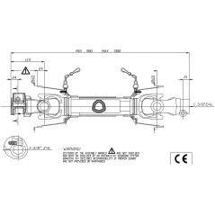 DEMA Kardan / kĺbový hriadeľ 95-135 cm 6Z 1 3/8"