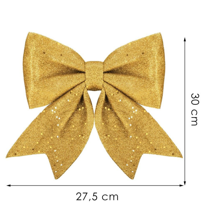 Vianočná mašľa s flitrami 30x27,5cm zlatá, vianočné dekorácie Vianočná mašľa s flitrami 30x27,5cm zlatá, vianočné dekorácie