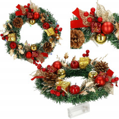 Adventný veniec svietiaci s ozdobami 30cm, vianočné dekorácie