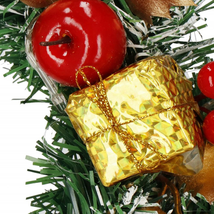 Adventný veniec svietiaci s ozdobami 30cm, vianočné dekorácie Adventný veniec svietiaci s ozdobami 30cm, vianočné dekorácie