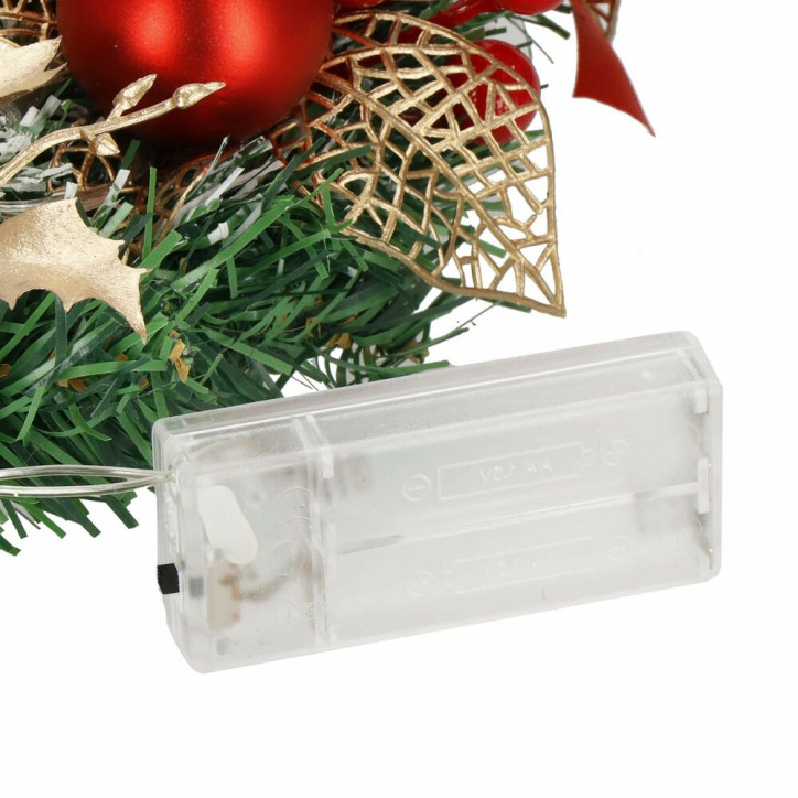 Adventný veniec svietiaci s ozdobami 30cm, vianočné dekorácie Adventný veniec svietiaci s ozdobami 30cm, vianočné dekorácie
