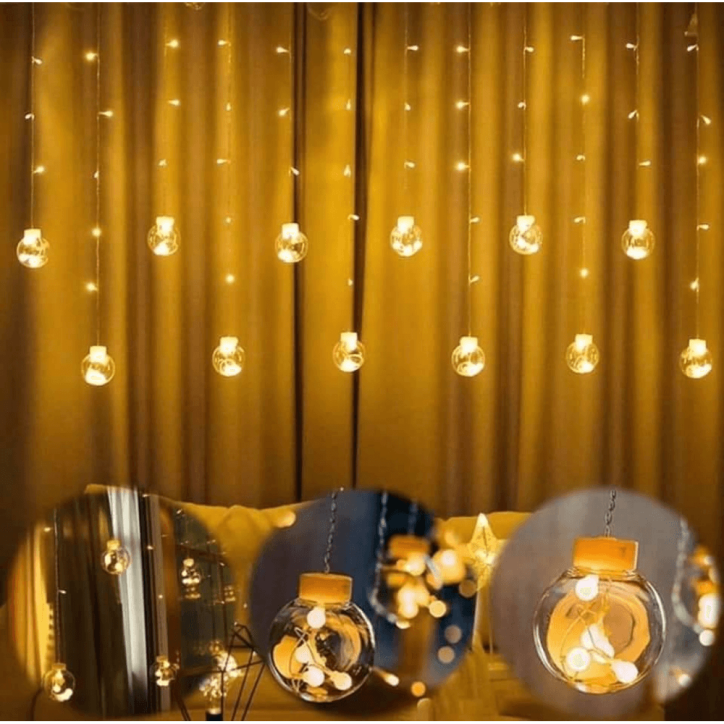 LED svetelný záves banky - 2,5x1m, 108LED, 8 funkcií, IP20, teplá biela LED svetelný záves banky - 2,5x1m, 108LED, 8 funkcií, IP20, teplá biela